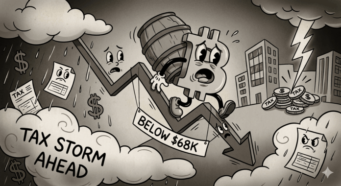 Bitcoin Drops Below $68K, Tax Storm Ahead?
