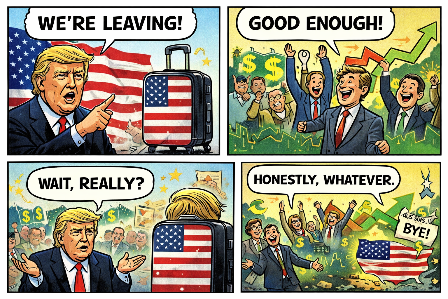 Trump Says “We’re Leaving,” Markets Say ‘Good Enough’