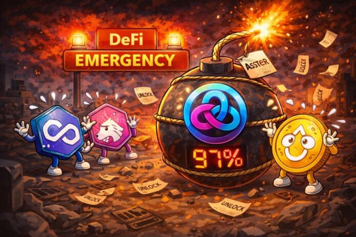 DeFi on Edge as Aster Drops 97% Unlock Bombshell